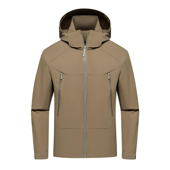 safuny Windproof Hood Trench Coat Thickened Warm Jacket For Outdoor Sports,Mountaineering,Men And Women Yellow L