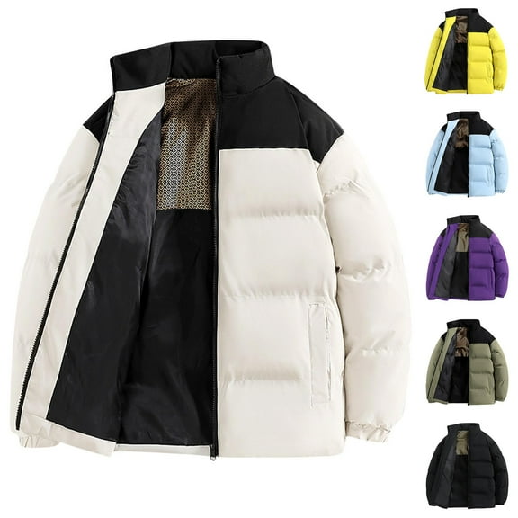 safuny Winter padded Coats For Men Lightweight Loose Long Sleeve puffer Jackets Zip Up Warm Thermal Fleece Oversized Stylish Parka Hooded Green L