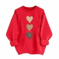 thumbnail image 1 of safuny Women Valentine Crewneck Sweatshirt Relaxed Layered Heart Design Lightweight Breathable Top For Casual Gatherings And Date Nights Brown L, 1 of 6
