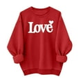 thumbnail image 1 of safuny Women Valentine Crewneck Sweatshirt Relaxed Lettering Heart Design Soft Comfortable Top For Valentine Celebrations And Daily Wear Red M, 1 of 5
