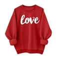 thumbnail image 1 of safuny Women Valentine Crewneck Sweatshirt Relaxed Lettering Heart Design Soft Comfortable Top For Valentine Celebrations And Daily Wear Red XXXL, 1 of 5
