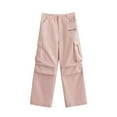 thumbnail image 1 of safuny Women's Cargo Sweatpants Jogger Cuff Pants Summer Clearance Fashion Mid Rise Trousers Leisure Comfy Solid Breathable Clothing Relaxed Pink, 1 of 3