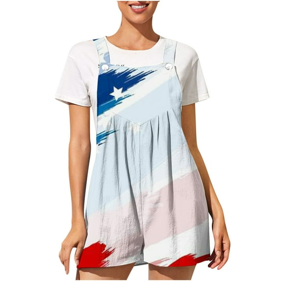 safuny Women's Cotton Shorts Jumpsuit Rompers Clearance Graphic Leisure Bandage Loose Baggy Pocket Sleeveless Scoop Neck Clothing Summer Retro Comfy Trousers Fashion White XXL