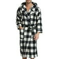 thumbnail image 1 of safuny Women's Couple Cotton Bathrobe Soft Fleece Cardigan Pocket Trendy Outwear Fall Holiday Open Front Waistband Warm Absorbent Quick Dry Leisurewear Solid Color Black XL, 1 of 9