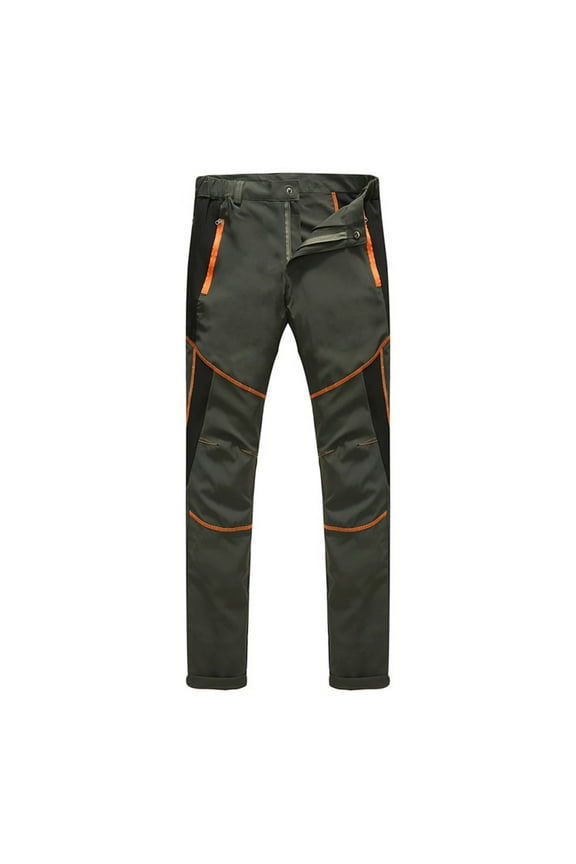 Women's Couples Mountaineering Pants Fall Quick Dry Outdoor Sports Solid Windproof Waterproof Relaxed Girls Trousers Trendy Retro Button Zipper Army Green L