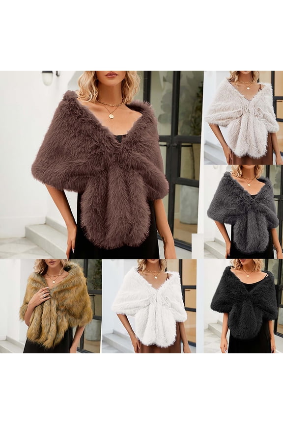 Women's Faux Long Shawl Stole Wrap Cape Scarf Solid Color Half Sleeve Off Shoulder Winter Cover Up Casual Elegant Brides Wedding Party Trendy Shirts Beige Free Size