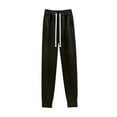 thumbnail image 1 of safuny Women's Jogger Cuff Cropped Pants Clearance Solid Summer High Elastic Waist Comfy Trousers Casual Drawstring Sports Fashion Retro Clothing Black, 1 of 3