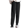 thumbnail image 1 of safuny Women's Jogger Sweatpants Sports Running Pants Girls High Waist Drawstring Trendy Trousers Casual Comfy Daily Solid Color Holiday Teen Black XXL, 1 of 6