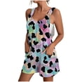 thumbnail image 1 of safuny Women's Jumpsuits Romper Overalls Sleeveless Summer Causal Print Scoop Neck Trousers Bandage Loose With Pocket For Women Multicolor M, 1 of 5