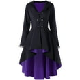 thumbnail image 1 of safuny Women's Long Sleeve Casual Outwear Jackets Retro Slim Casual Irregular Coat Lace Splice Bandage Formal Top Outwear V-Neck Color Block Dressy Lounge Trendy Blazer Pullover Purple XXXXL, 1 of 5
