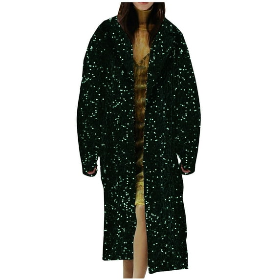 safuny Women's Long Sleeve Casual Outwear Jackets Ultra-long To Ankles Look Thin And Tall Faux Coat Jacket Lapel Leopard Print Dressy Lounge Trendy Blazer Pullover Green XXL