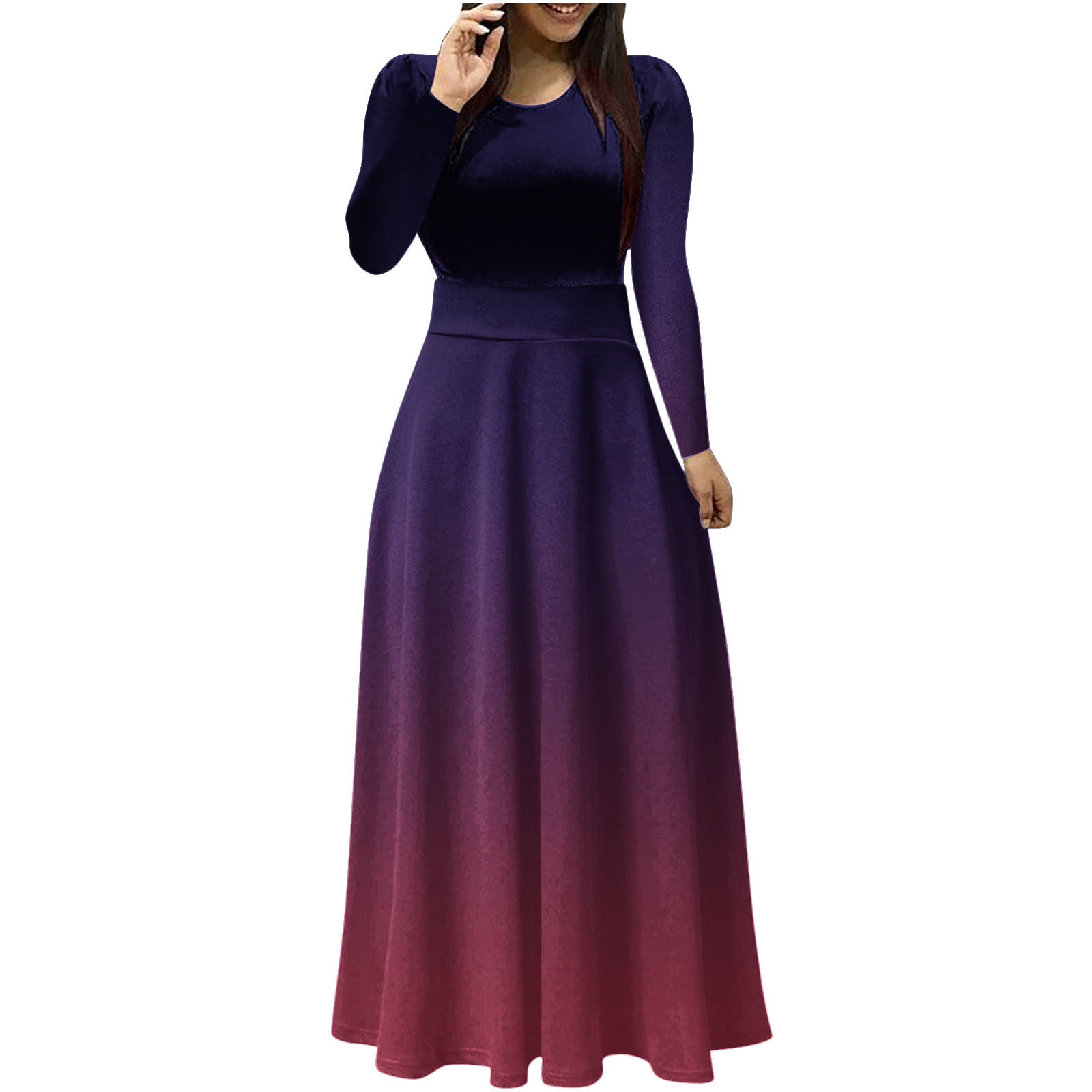 women's a line dress maxi long dress safuny Women's Maxi A Line Dress Solid Color V Neck Holiday Long Sleeve Elegant Casual Daily Comfy Trendy Dresses White XXL