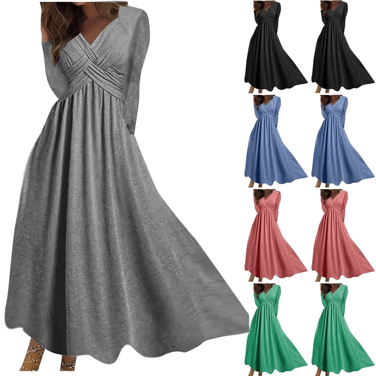 navy blue dress for baby girl H.SA Chic Polka Dots Casual Long Dress Women Puff... From Cong04, $18.84 main image 0