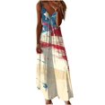thumbnail image 1 of safuny Women's Maxi Loose Sundress Tie Dye Star Print Gold Chain Fashion Sleeveless July 4th Summer Patriotic Sundress V Neck Clothing White XL, 1 of 5
