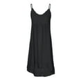 thumbnail image 1 of safuny Women's Midi Loose Cami Dress Solid Floral Lace Clothing Vintage Boho Holiday Sleeveless Summer Beach V Neck Dress Tassel Ruffle Hem Black XXL, 1 of 6