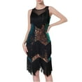thumbnail image 1 of safuny Women's Mini Bodycon Dress Party Solid Shiny Sequins Tassels Holiday Sleeveless Scoop Neck Elegant Slim Evening Prom Trendy Dresses Green XL, 1 of 7