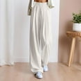 thumbnail image 1 of Women's Fashion Plaid Strappy Hem Trousers Striped Pants for Women Casual Extra Long Dress Pants for Women Women Pants Casual Cargo Womens Elastic Belted High Waist Casual Loose Long Pants with, 1 of 7