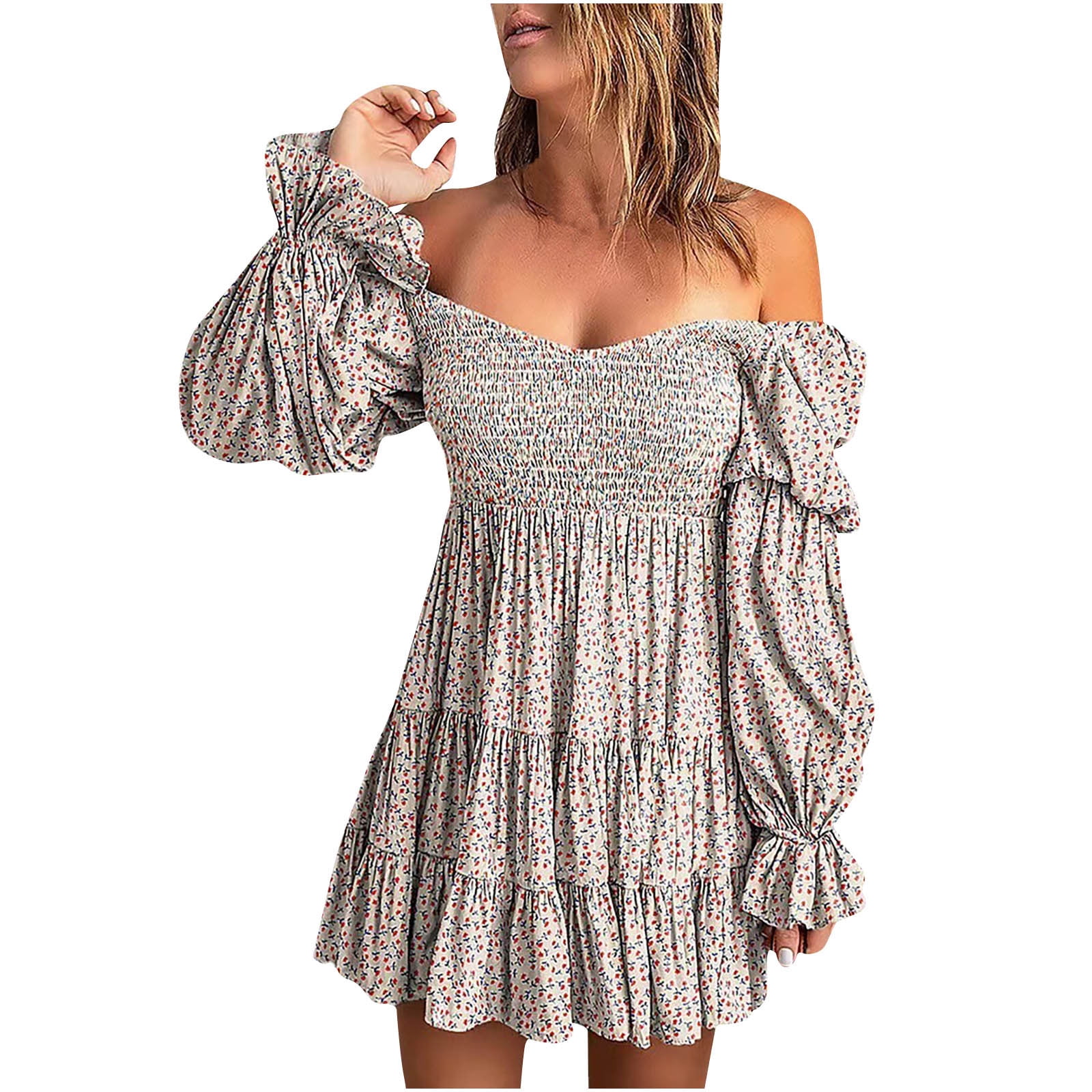 fall babydoll dress Storia Monochromatic Plaid Baby Doll Mini Dress L / Purple main image 1