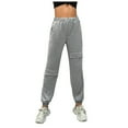 thumbnail image 1 of safuny Women's Pants Elastic Waist Pocket Loose Sweatpants Joggers Sports Pants for Lady Wife Daughter Girlfriend Comfy Lounge Casual Fashion Full Trousers Solid Color Gray XL, 1 of 9