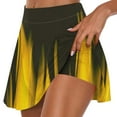 thumbnail image 1 of safuny Women's Skorts Skirts Activewear Dipdye Causal Elastic High Waist Stretchy Running Shorts Sport Trousers Mini Skirt Summer For Women Yellow L, 1 of 5