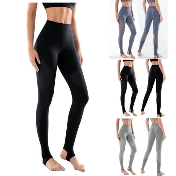 safuny Women's Slim Yoga Legging Athletic Pants Holiday Casual Workout Running Cycling Trousers Teen Girls Solid Color High Waisted Comfy Stretch Pants Fashion Black L