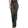 thumbnail image 1 of safuny Women's Straight Jogger Pants Summer Clearance Clothing Leisure Comfy Relaxed Mid Rise Trousers Solid Breathable Fashion Black XXL, 1 of 6