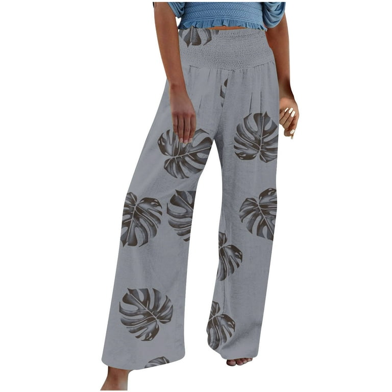 Women Floral Printed Comfy Trousers Casual Long Pants