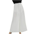 thumbnail image 1 of safuny Women's Wide Leg Loose Pants Girls Teen Relaxed Solid Color High Rise Trousers Casual Comfy Daily Trendy White M, 1 of 7