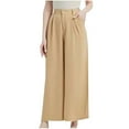 thumbnail image 1 of safuny Women's Wide Leg Loose Pants Girls Teen Relaxed Solid Color High Rise Trousers Casual Comfy Daily Trendy Yellow S, 1 of 8