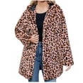 thumbnail image 1 of safuny Women's Winter Soft Fleece Hoodie Coat Faux Furry Jacket Open Front Holiday Leopard Trendy Outwear Fall Vintage Casual Elegant Warm Long Sleeve Pink S, 1 of 6