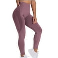 thumbnail image 1 of safuny Women's Yoga Legging Pants Fall High Waist Trousers Running Sports Stretch Trendy Girls Gradient Color Block Relaxed Pink L, 1 of 4