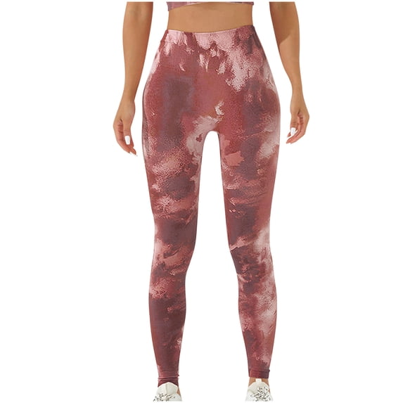 safuny Women's Yoga Legging Pants Fall Running Sports Stretch High Waist Trendy Trousers Solid Girls Relaxed Wine S