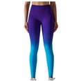thumbnail image 1 of safuny Women's Yoga Legging Pants Fall Trousers Trendy Girls Gradient Color Block Relaxed High Waist Running Sports Stretch Clearance Dark Blue S, 1 of 8