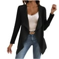 thumbnail image 1 of safuny Womens Lightweight Crochet Cardigan Sweater Knit Open Front Solid Color Sweater Coats Black _j XL, 1 of 5