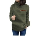 thumbnail image 1 of safuny Womens Tops Pullover Fashion Crewneck Solid Color Plus Size Blouses Shirts for Girlfriend Wife Dressy Loose Long Sleeve Sweatshirt Comfy Casual Army Green XL, 1 of 6