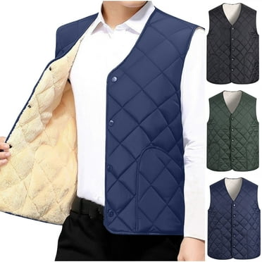 safuny thicken Cargo Vest Tops for Mens Zipper Jacket Open Front Outwear Tanks with Pockets Solid Vintage Stand Collar Blouses Green XXL