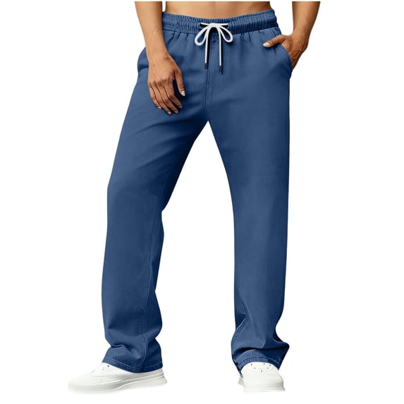 sageysalite Athletic Pants for Men Casual Straight Leg Drawstring Elastic Waist Lightweight Quick Drying Workout Pants with Pockets