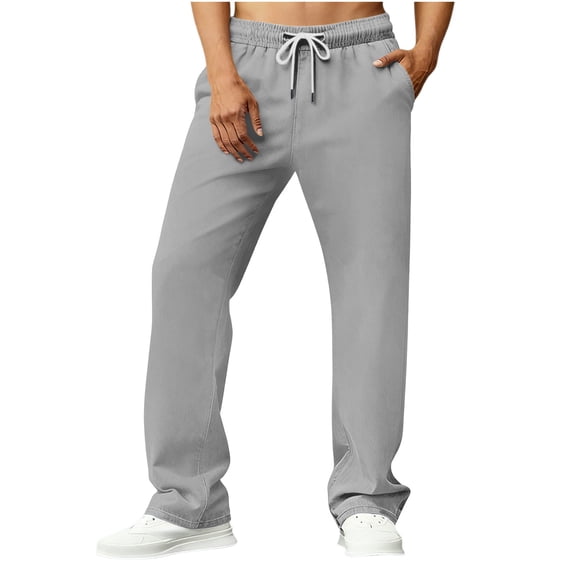 sageysalite Athletic Pants for Men Casual Straight Leg Drawstring Elastic Waist Lightweight Quick Drying Workout Pants with Pockets