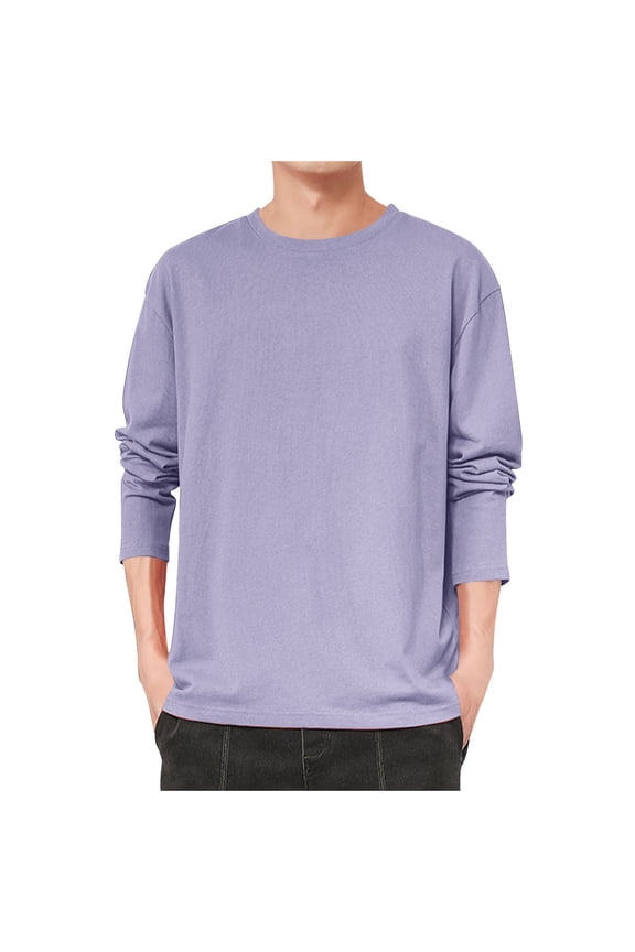 Athletic Shirts for Men Casual Lightweight Breathable Crew Neck Pullover Workout Gym Sports Long Sleeve Shirts