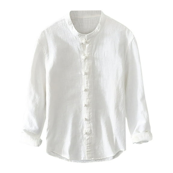 sageysalite Button down Shirts for Men Cotton Lightweight Loose Breathable Outdoor Casual Beach Long Sleeve Shirts