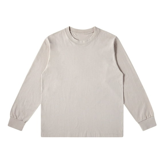 sageysalite Crew Neck Sweatshirts for Men Cotton Lightweight Pullover Loose Breathable Casual Basic Long Sleeve Tops