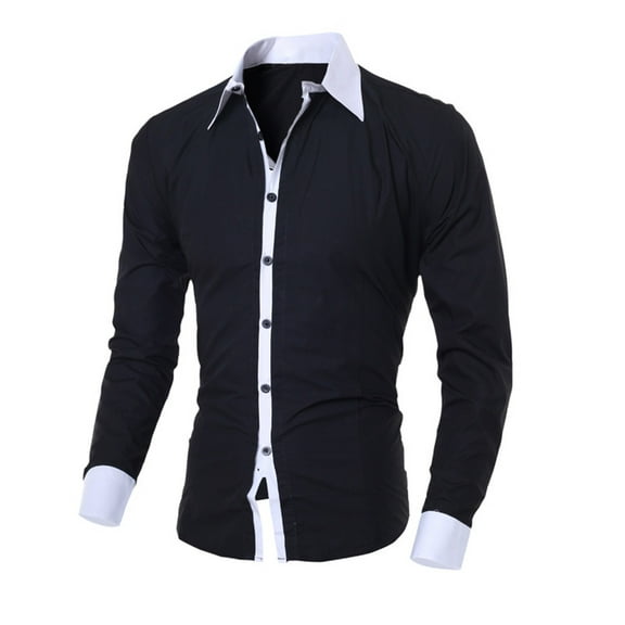 sageysalite Dress Shirts for Men Button down Turndown Collar Cotton Lightweight Long Sleeve Office Work Business Casual Tops