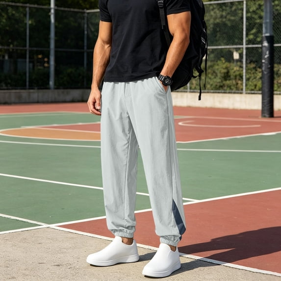 sageysalite Plus Size Joggers Pants for Men Drawstring Elastic Waist Lightweight Quick Drying Casual Workout Pants with Pockets
