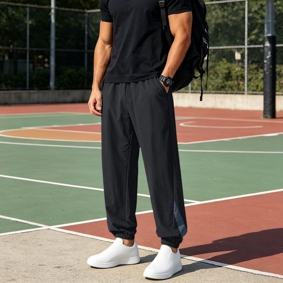 sageysalite Plus Size Joggers Pants for Men Drawstring Elastic Waist Lightweight Quick Drying Casual Workout Pants with Pockets