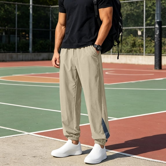 sageysalite Plus Size Joggers Pants for Men Drawstring Elastic Waist Lightweight Quick Drying Casual Workout Pants with Pockets