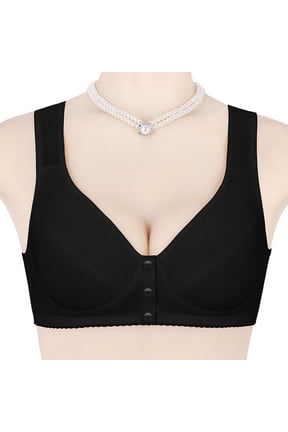 Wireless Bras for Women Seamless Button Open Front Stretch Lightweight Comfy Full Coverage Everyday Bras