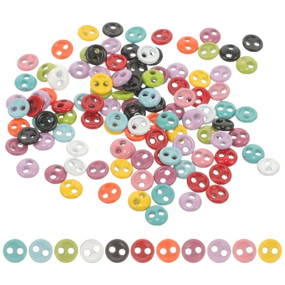 100Pcs Mini Resin Buttons for Doll Clothes, Tiny Round Sewing Buttons for Dolls Clothing and Craft Projects