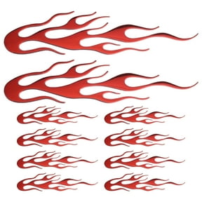 10Pcs Self-Adhesive Flame Decals for Car Window, Auto, Motorcycle - , Easy to Apply Stickers