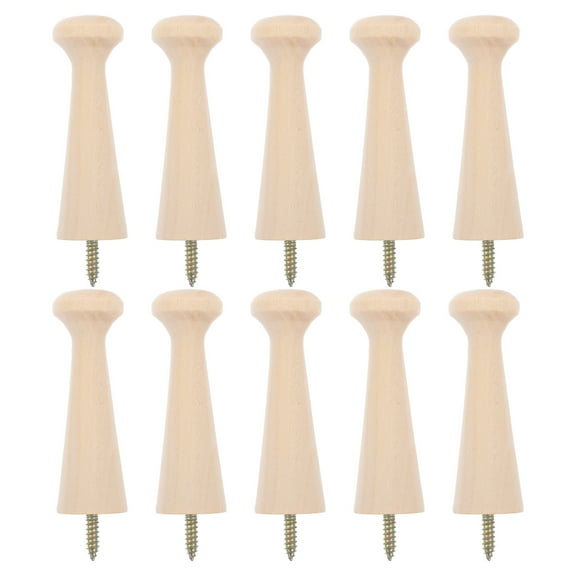 said 10pcs Screw In Shaker Pegs Wooden Pegs For Hanging Wall Pegs Wood Hook Peg Rack