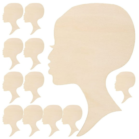 said 12Pcs African Woman Face Cutouts with Lashes African Woman Wood Decor